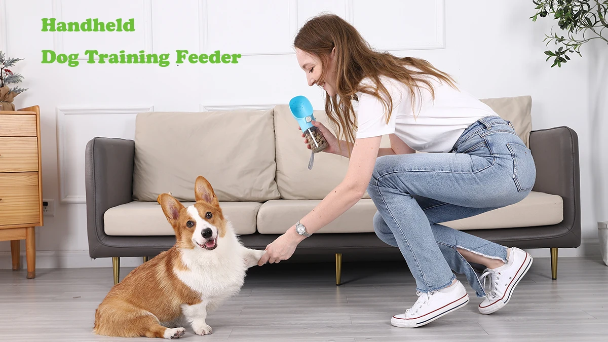 Handheld Dog Food & Treat Dispenser Training Pouch for Small Breeds Dogs Canine Training Aids and Behavior Accessories Supplies
