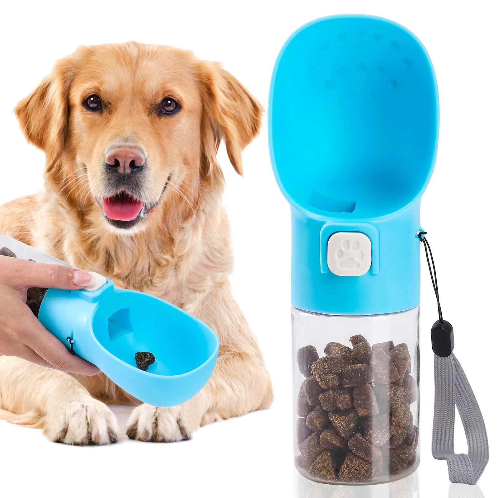 Dog feeder blue