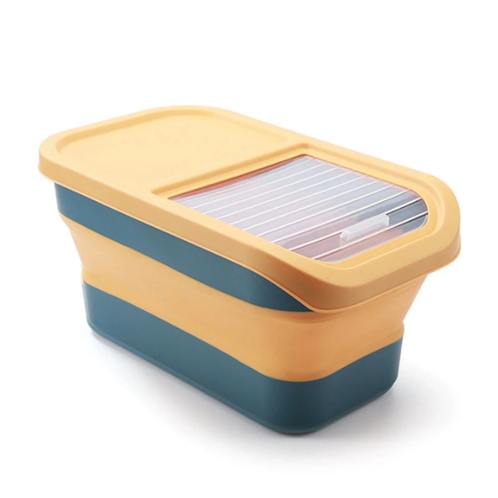 Large Foldable Pet Food Storage Pail Dog Treat Storage Container With Sliding Lid Seal Moisture-Proof Cat Food Treats Box