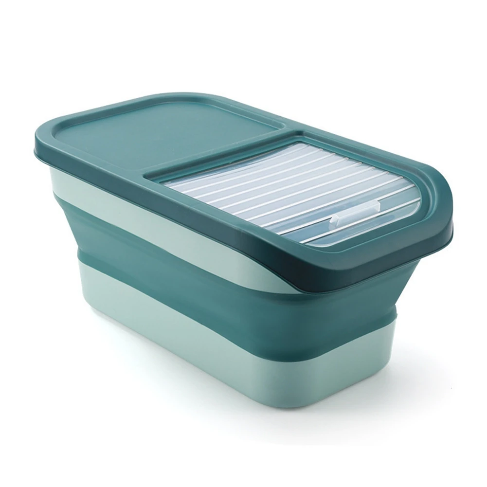 Large Foldable Pet Food Storage Pail Dog Treat Storage Container With Sliding Lid Seal Moisture-Proof Cat Food Treats Box