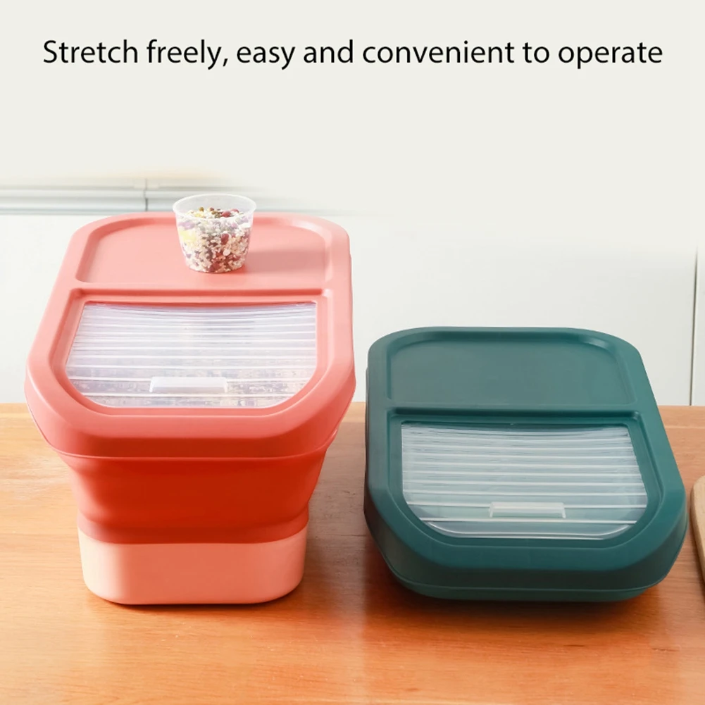 Large Foldable Pet Food Storage Pail Dog Treat Storage Container With Sliding Lid Seal Moisture-Proof Cat Food Treats Box