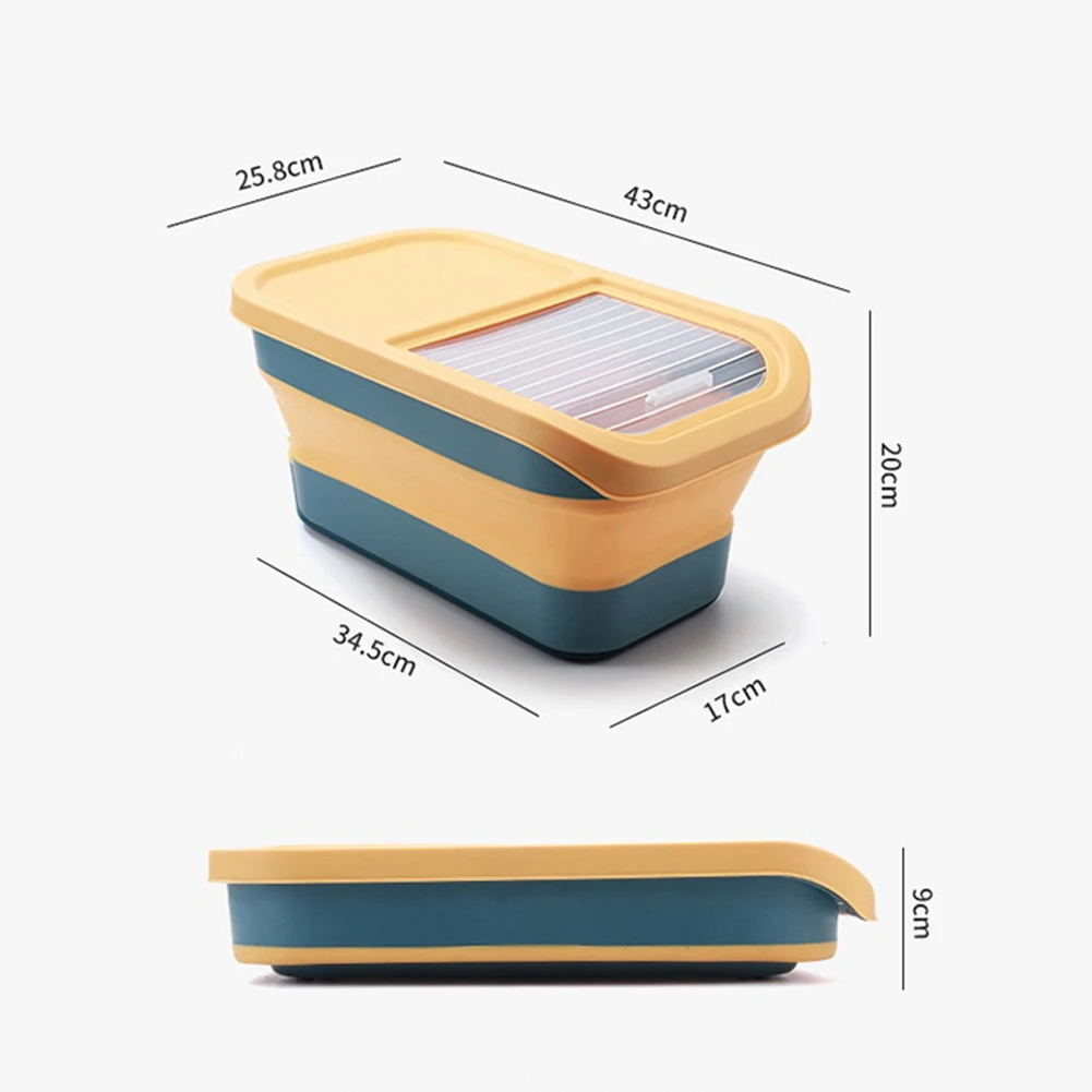 Large Foldable Pet Food Storage Pail Dog Treat Storage Container With Sliding Lid Seal Moisture-Proof Cat Food Treats Box