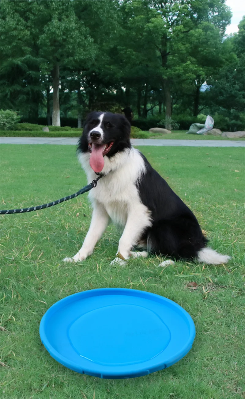 15/18/22cm Fashion Dog Toy Flying Discs Pet Dogs Silicone Game Trainning Interactive Puppy Toys Puppy Pet Supplies