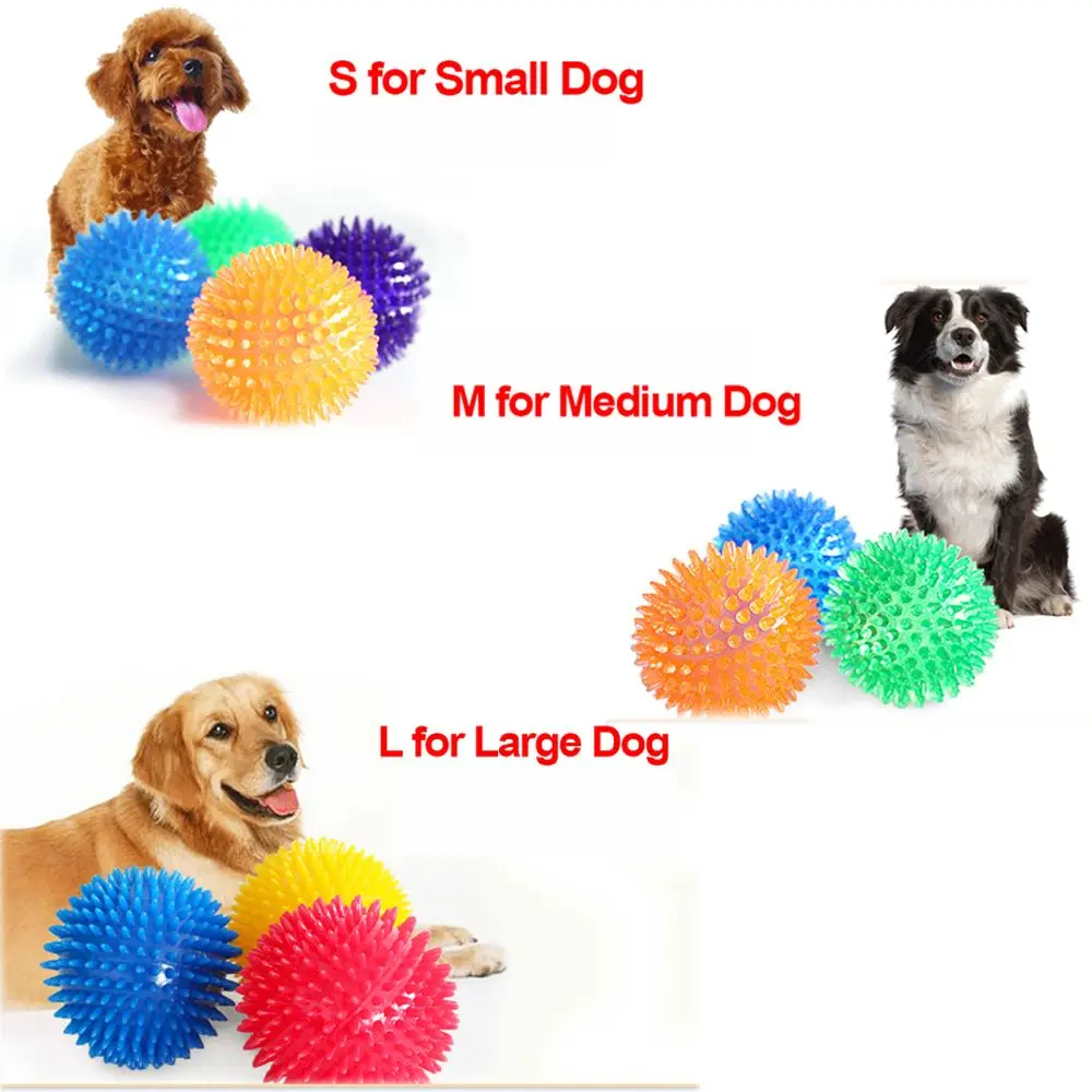 Squeaky Balls for Dogs, Fetch Balls for Dogs Rubber Bright Colors TPR Puppy Chew Toys Dog Balls