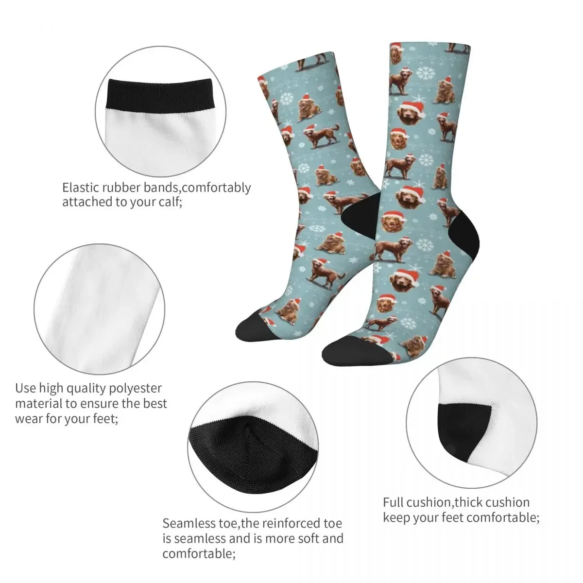 The Christmas Nova Scotia Duck Tolling Retriever Dog Socks valentine gift ideas colored socks Socks Ladies Men's