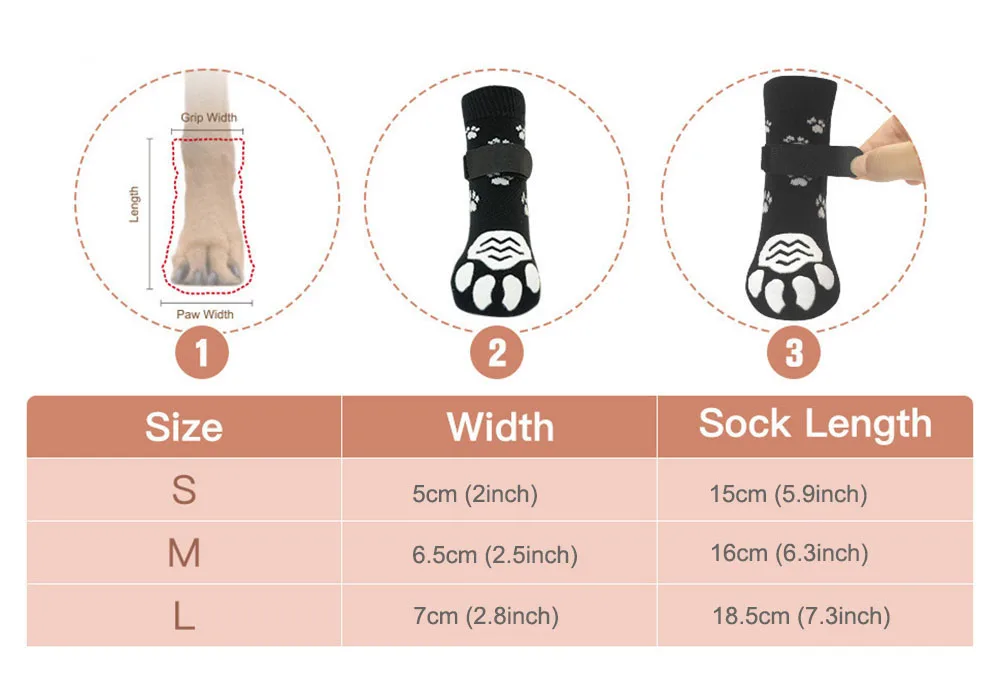 Anti Slip Dog Socks Dog Grip Socks with Straps Traction Control for Indoor on Hardwood Floor Wear Pet Paw Protector for All Dogs Anti Slip Dog Socks Dog Grip Socks with Straps Traction Control for Indoor on Hardwood Floor Wear Pet Paw Protector for All Dogs