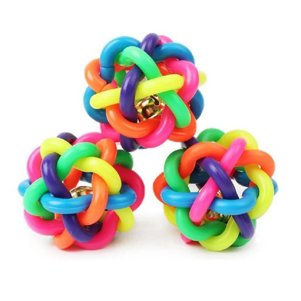 Pet Dog Ball Toys Colorful Bell Woven Toy Popular Dog Bite Resistant Rubber Pet Chewing Playing Fetching Nice Ball Products Pet Dog Ball Toys Colorful Bell Woven Toy Popular Dog Bite Resistant Rubber Pet Chewing Playing Fetching Nice Ball Products