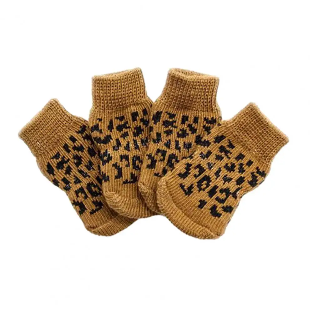 Breathable Dog Paw Covers Cozy Anti-slip Pet Socks Shoes Durable Paw Protector Warm Knit Puppy Socks for Small Dogs for Dogs