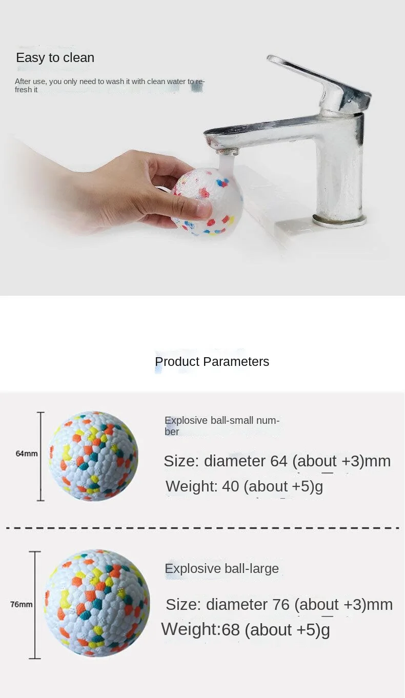 Pet Dog Toy Fetch Ball Light Chew Rubber Ball High Elastic Bite Resistance Interactive Throwing Flying Toys for Dogs Accessories