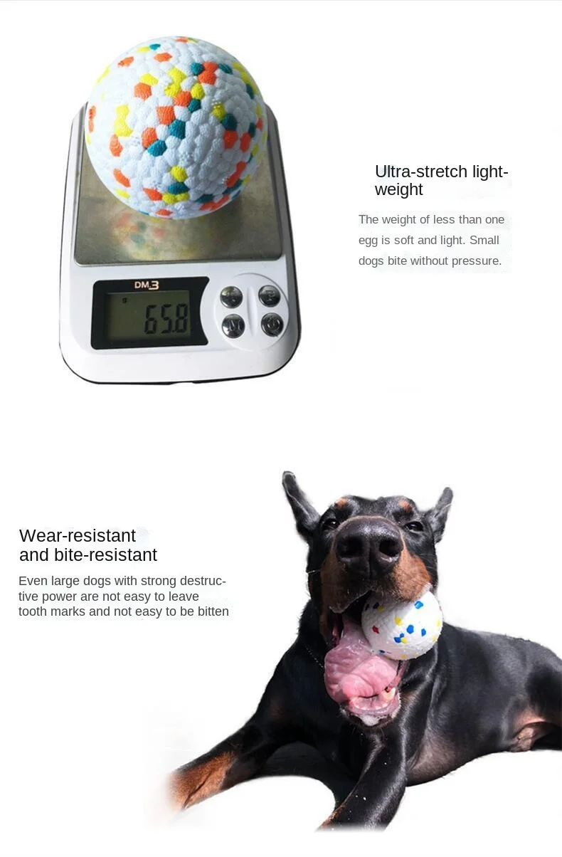 Pet Dog Toy Fetch Ball Light Chew Rubber Ball High Elastic Bite Resistance Interactive Throwing Flying Toys for Dogs Accessories