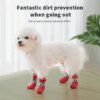 4pcs/set Cotton Dog Shoes Waterproof Non-slip Rubber Sole Cats Dogs Socks for Chihuahua Puppy Cat Rain Snow Boots Pet Products