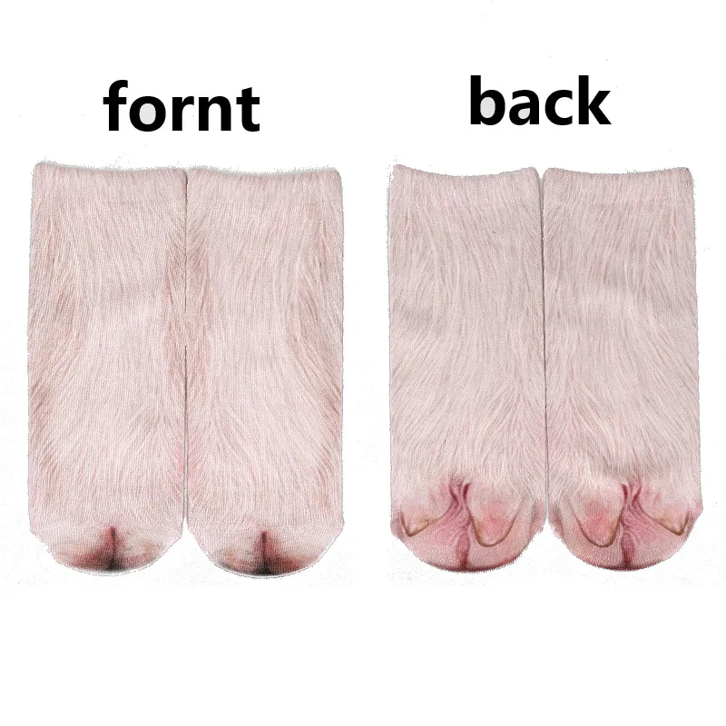 3D Animals Paw Print Socks Unisex Casual Dog Horse Zebra Pig Cat Paw Socks Children Funny Leopard Tiger  for Party