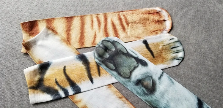 3D Animals Paw Print Socks Unisex Casual Dog Horse Zebra Pig Cat Paw Socks Children Funny Leopard Tiger  for Party
