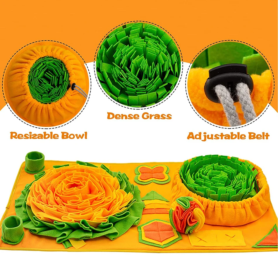 Pet Dog Snuffle Mat Nose Smell Training Sniffing Pad Dog Puzzle Toy Slow Feeding Bowl Food Dispenser Treats Pad Washable Dog toy