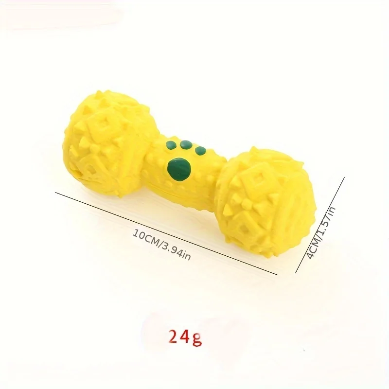 1 piece pet dog toy barbell with paw print multi-color optional sound latex toy chewing molar stick dog toy