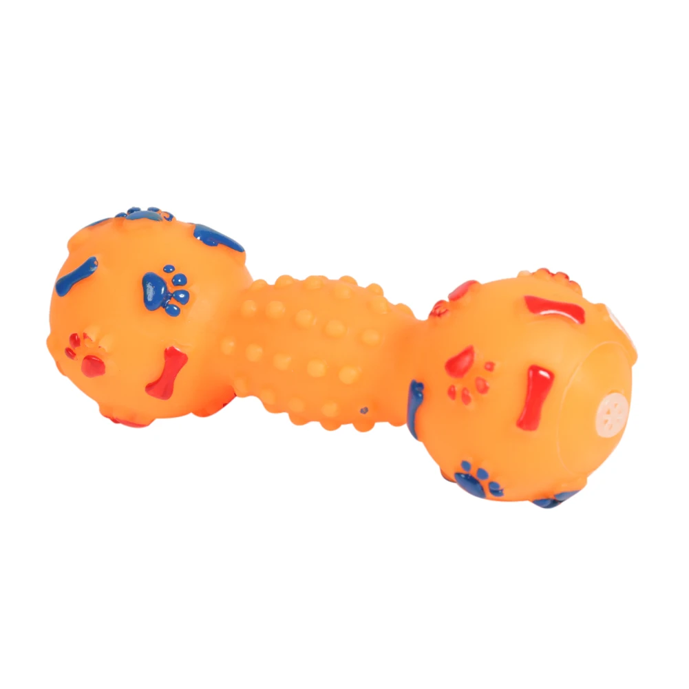 Funny Dumbbell Shaped Pet Toys Non-toxic Adorable Rubber Chewing Bone Bite Resistant Natural Material For Pet Dog Cat Or Puppy
