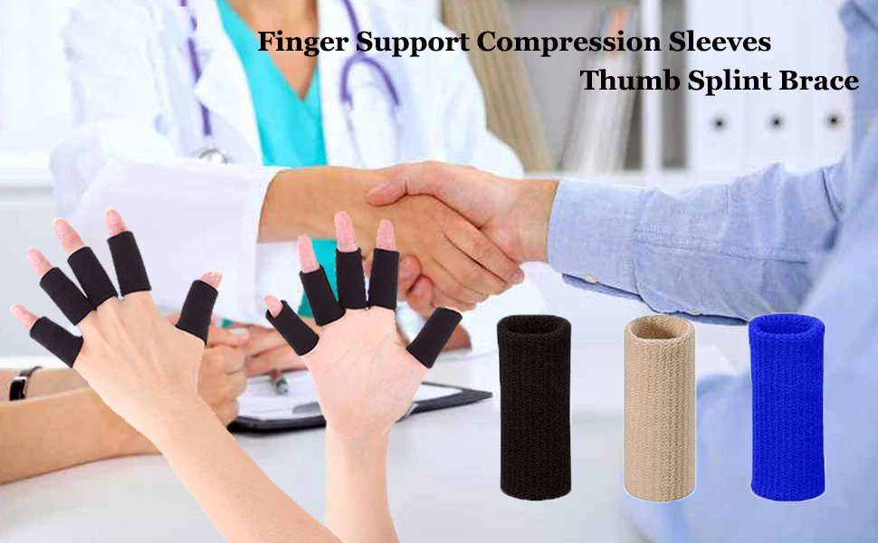 JUUMMP 10Pcs/Set Finger Protection Arthritis Support Finger Guard Outdoor Sports Basketball Volleyball Elastic Finger Sleeves