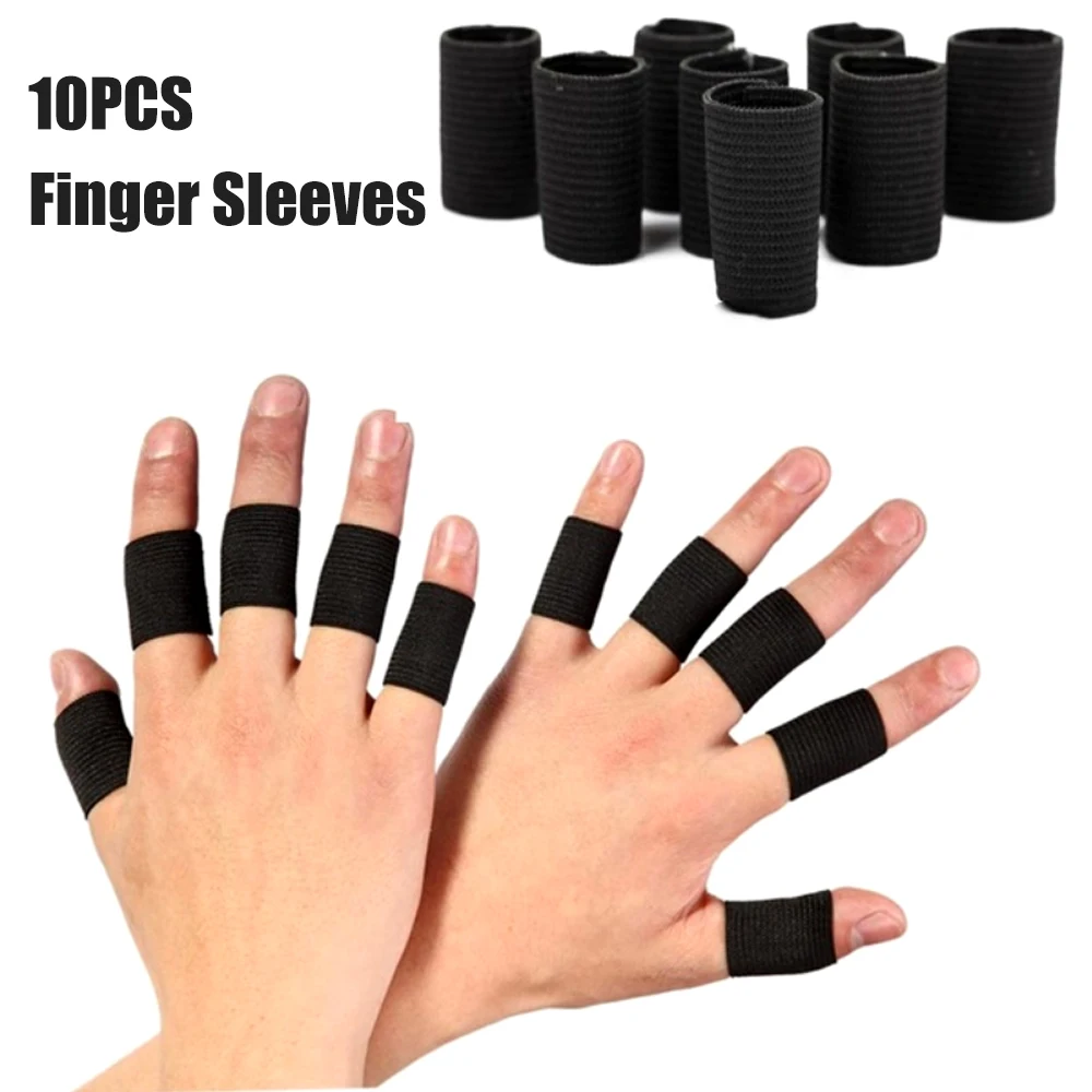 JUUMMP 10Pcs/Set Finger Protection Arthritis Support Finger Guard Outdoor Sports Basketball Volleyball Elastic Finger Sleeves