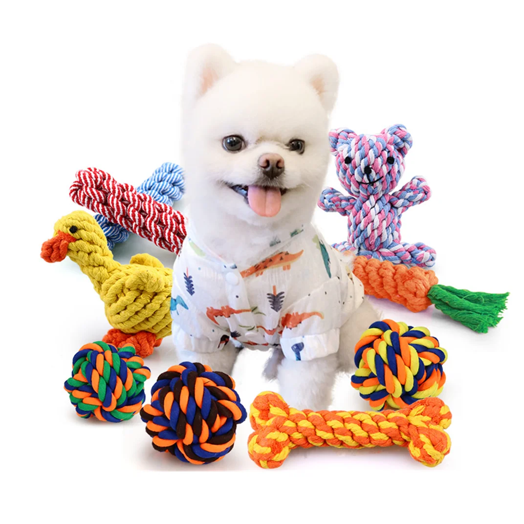 1pcs Bite Resistant Pet Dog Chew Toys for Small Dogs Cleaning Teeth Puppy Cat Dogs Rope Knot Ball Toy Playing animal Accessories 1pcs Bite Resistant Pet Dog Chew Toys for Small Dogs Cleaning Teeth Puppy Cat Dogs Rope Knot Ball Toy Playing animal Accessories