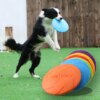 OUZEY Bite Resistant Silicone Frisbeed Toys For Dog Multifunction Pet Puppy Training Toys Flying Disc Interactive Game Pet Suppl