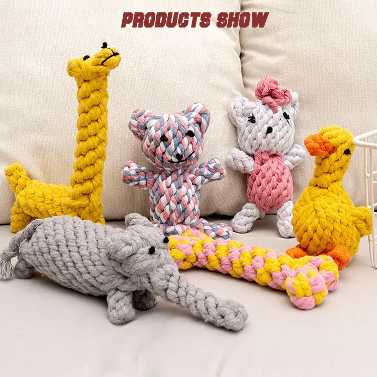 1pcs Bite Resistant Pet Dog Chew Toys for Small Dogs Cleaning Teeth Puppy Dog Rope Knot Ball Toy Playing Animals Dogs Toys Pets
