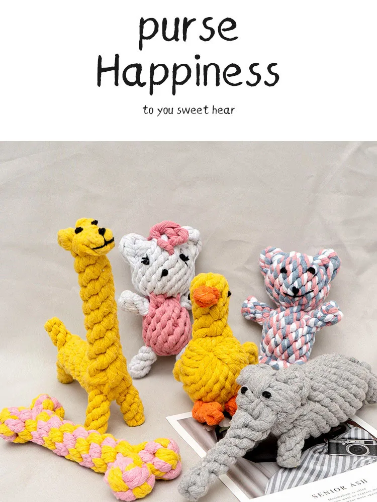 1pcs Bite Resistant Pet Dog Chew Toys for Small Dogs Cleaning Teeth Puppy Dog Rope Knot Ball Toy Playing Animals Dogs Toys Pets