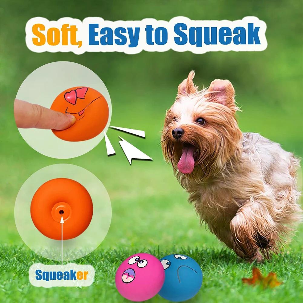 6 Pcs Latex Dog Squeaky Toys Rubber Soft Dog Toys Chewing Squeaky Toy Fetch Play Balls Toy for Puppy Small Pets Dog Accessories 6 Pcs Latex Dog Squeaky Toys Rubber Soft Dog Toys Chewing Squeaky Toy Fetch Play Balls Toy for Puppy Small Pets Dog Accessories