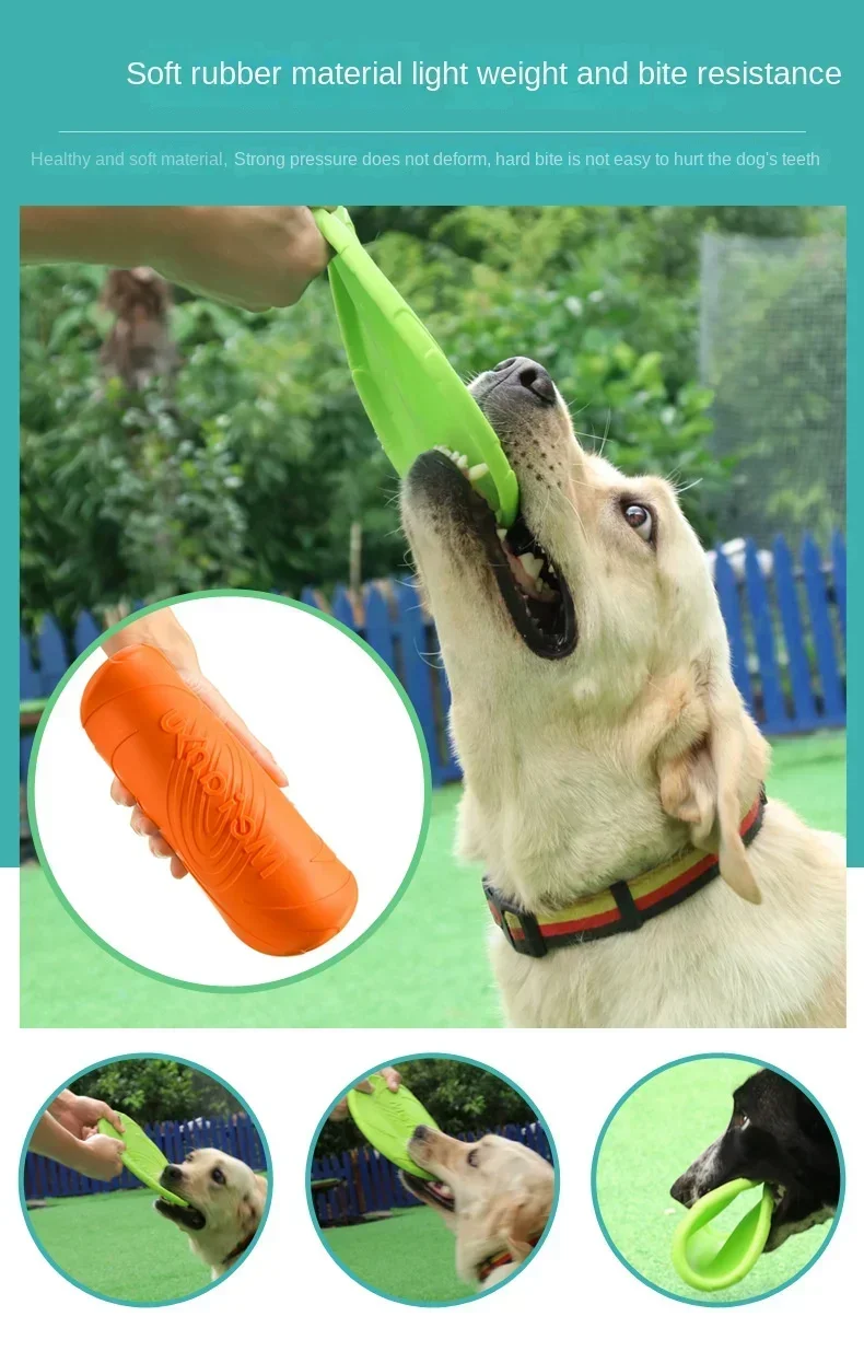 Dog Toy Flying Disc Silicone Material Sturdy Resistant Bite Mark Repairable Pet Outdoor Training Entertainment Throwing Type Toy Dog Toy Flying Disc Silicone Material Sturdy Resistant Bite Mark Repairable Pet Outdoor Training Entertainment Throwing Type Toy