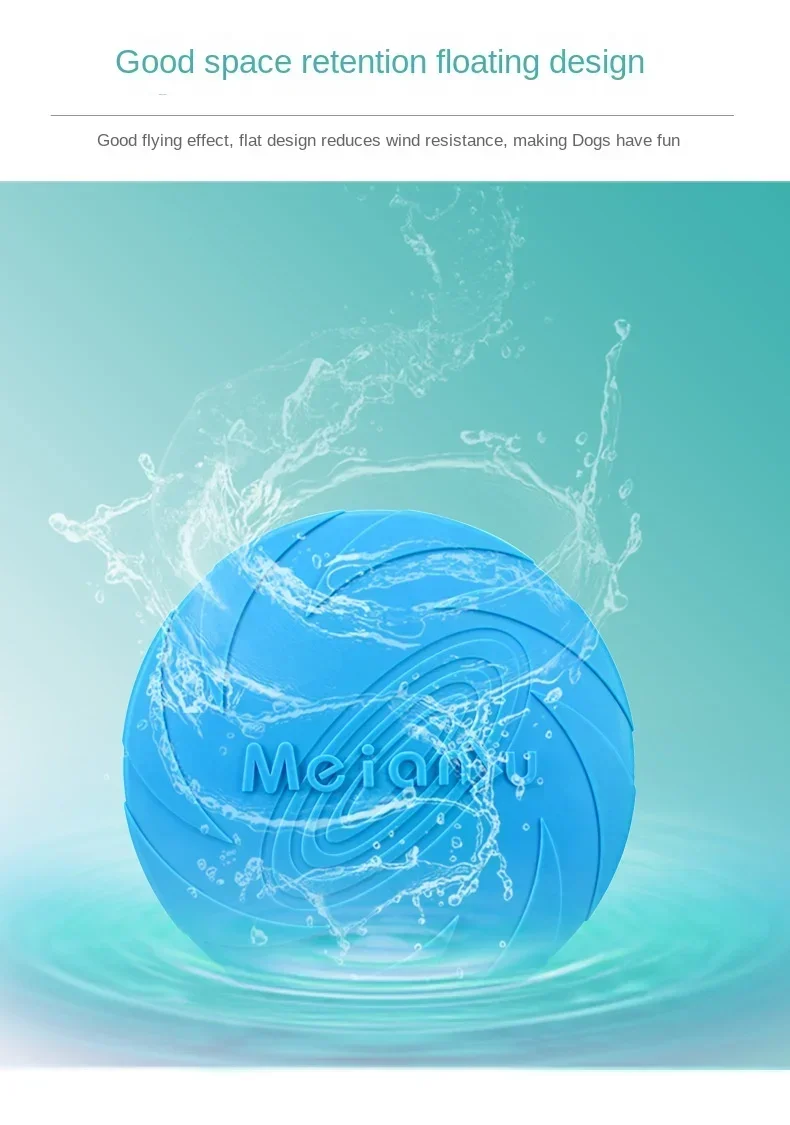 Dog Toy Flying Disc Silicone Material Sturdy Resistant Bite Mark Repairable Pet Outdoor Training Entertainment Throwing Type Toy Dog Toy Flying Disc Silicone Material Sturdy Resistant Bite Mark Repairable Pet Outdoor Training Entertainment Throwing Type Toy