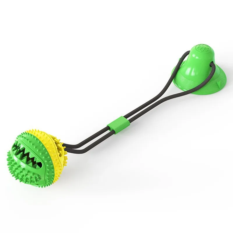 Dog Food Toy Silicon Suction Cup Tug Interactive Ball Slow Eating Feeder Pet Chew Bite Tooth Cleaning Toothbrush Healthy Stomach