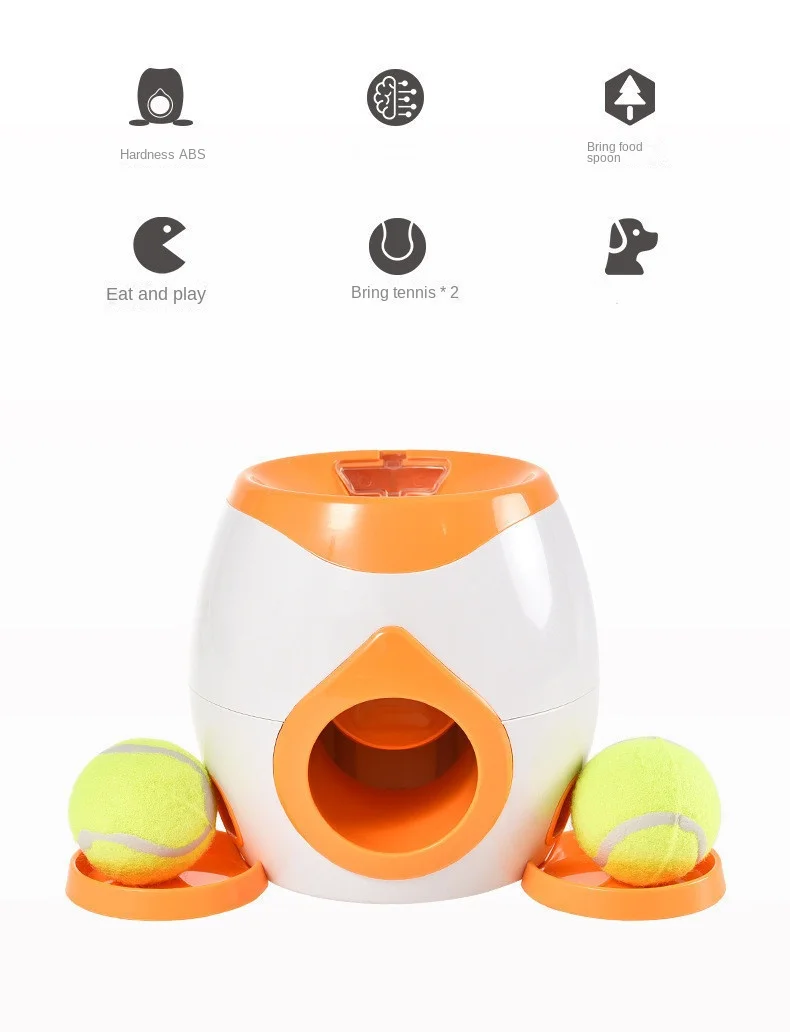2 in 1 Dog Pet Interactive Toy Tennis Ball Launcher Automatic Throwing Training Reward Machine Fun Feeding Machine Pet Supplies