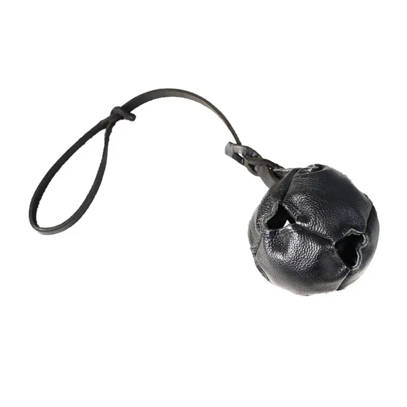 Leather Dog Training Ball Toy Dog Ball Tug Toy with a Handle Dog Bite Toy Soft Puppy Reward Toy Pet Supplies