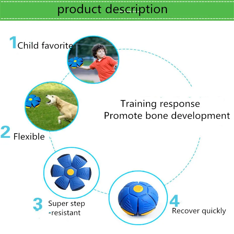 Pet Dog Toys Flying Saucer Ball Magic Deformation UFO TOYS Outdoor Sports Dog Training Equipment Children's Sports Balls