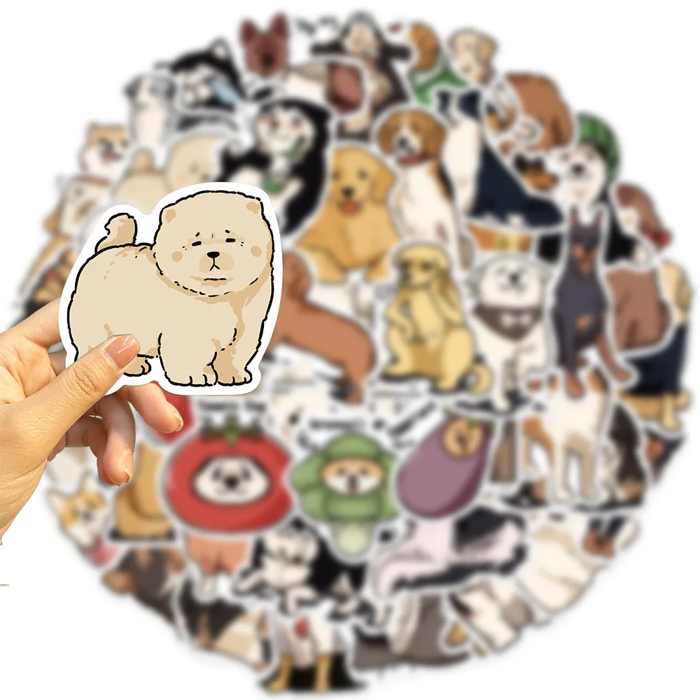 50pcs Cute Dog Stickers for Water Bottle, Funny Dog Stickers  Animal Hand-Drawn Stickers for Laptop Scrapbook Skateboard phone