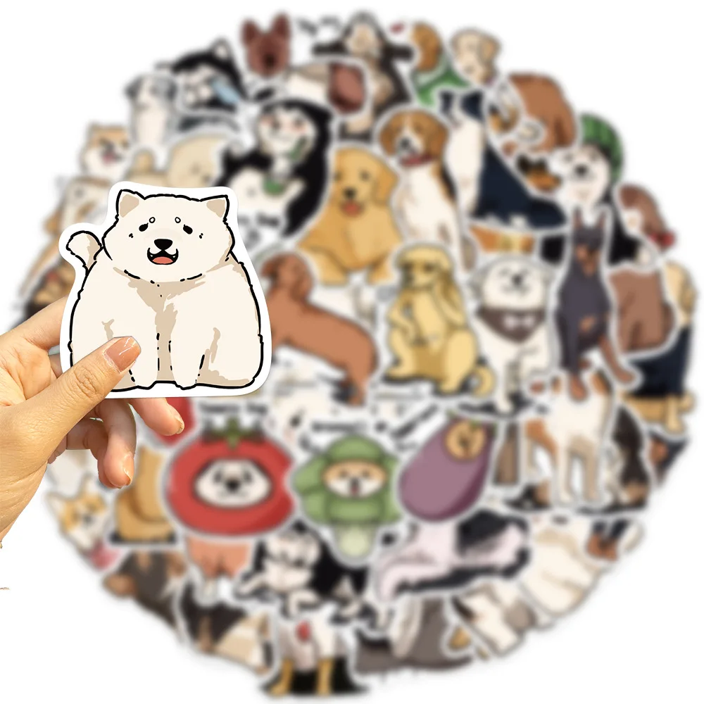 50pcs Cute Dog Stickers for Water Bottle, Funny Dog Stickers  Animal Hand-Drawn Stickers for Laptop Scrapbook Skateboard phone
