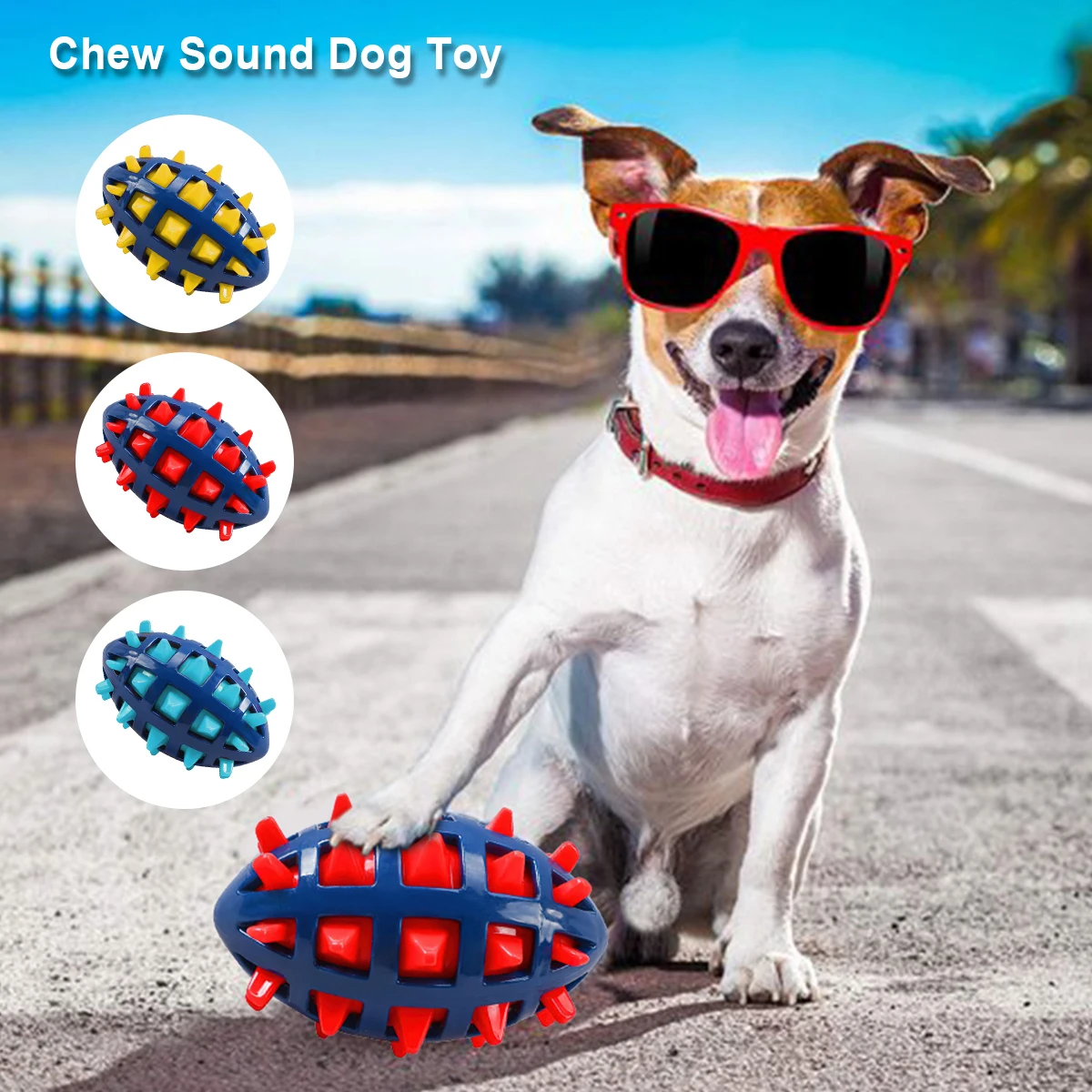 Squeaky Pet Dog Ball Toys for Small Dogs Rubber Chew Puppy Toy Dog Stuff Dogs Toys Pets Interactive Chew Fetch Play Dog Toy