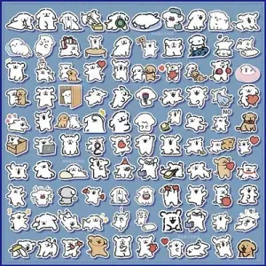 10/50/100PCS Cartoon Cute Line Dog In The Book Stickers DIY Toy Laptop Luggage Skateboard Suitcase Guitar Graffiti Decal Sticker