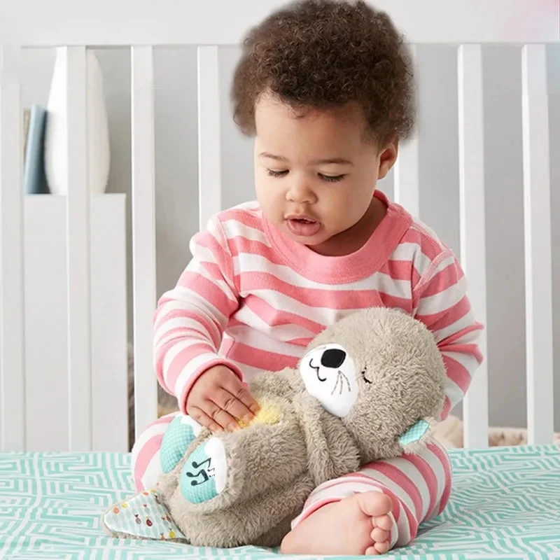 Dropshipping Schlummerotter Sleep Plush Toys Gift Breathing Schlummer Otter Music Appease Gift Plush toys