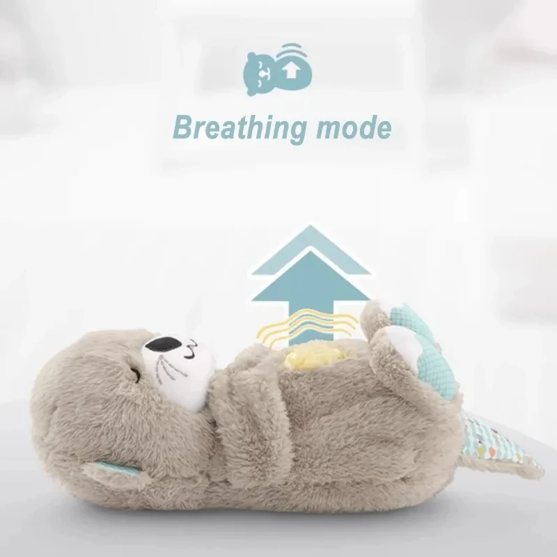 Dropshipping Schlummerotter Sleep Plush Toys Gift Breathing Schlummer Otter Music Appease Gift Plush toys