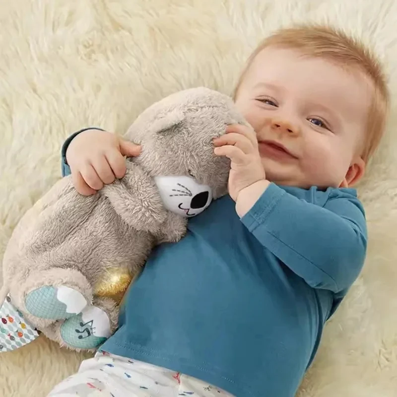 Dropshipping Schlummerotter Sleep Plush Toys Gift Breathing Schlummer Otter Music Appease Gift Plush toys