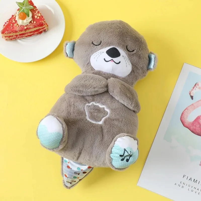 Dropshipping Schlummerotter Sleep Plush Toys Gift Breathing Schlummer Otter Music Appease Gift Plush toys