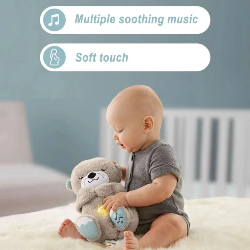 Dropshipping Schlummerotter Sleep Plush Toys Gift Breathing Schlummer Otter Music Appease Gift Plush toys