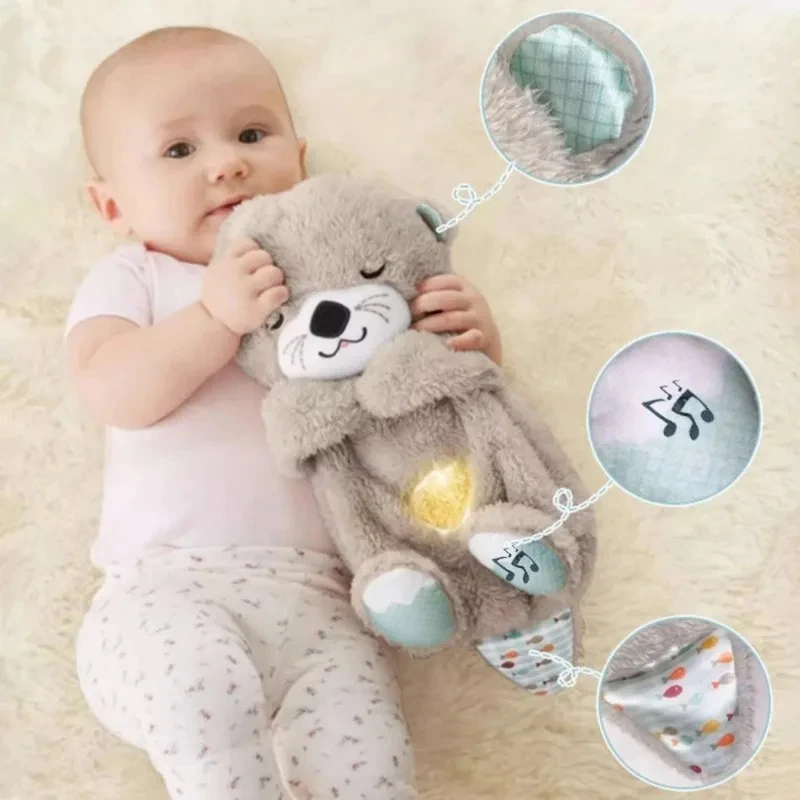 Dropshipping Schlummerotter Sleep Plush Toys Gift Breathing Schlummer Otter Music Appease Gift Plush toys