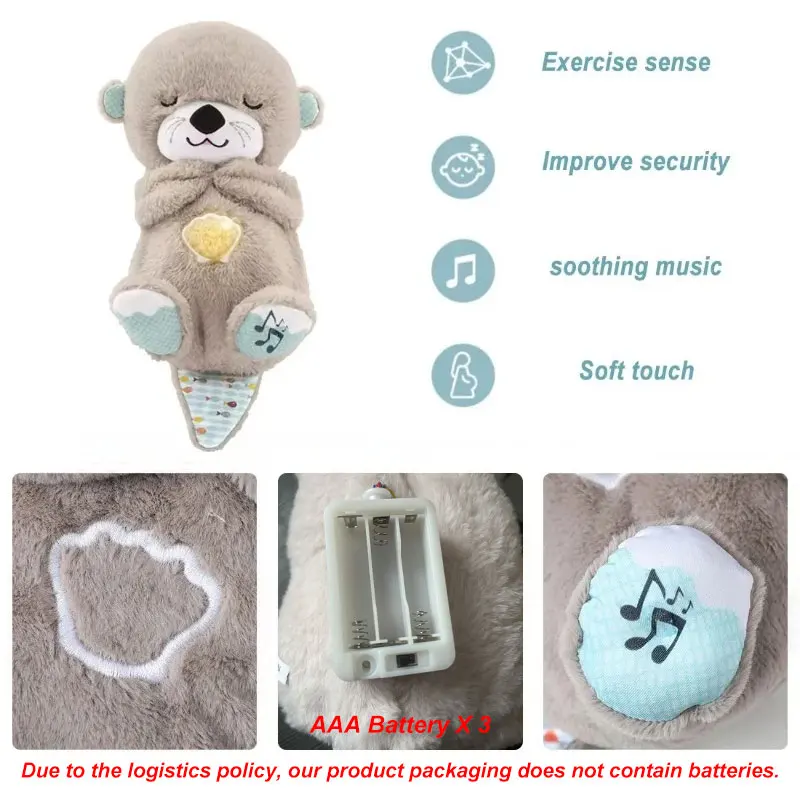 Dropshipping Schlummerotter Sleep Plush Toys Gift Breathing Schlummer Otter Music Appease Gift Plush toys