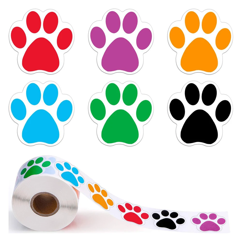 100-500Pcs Round Dog Paw Print Thank You Label Stickers Used for Shipping and Mailing Box Seal Labels Decorative Gifts Stickers