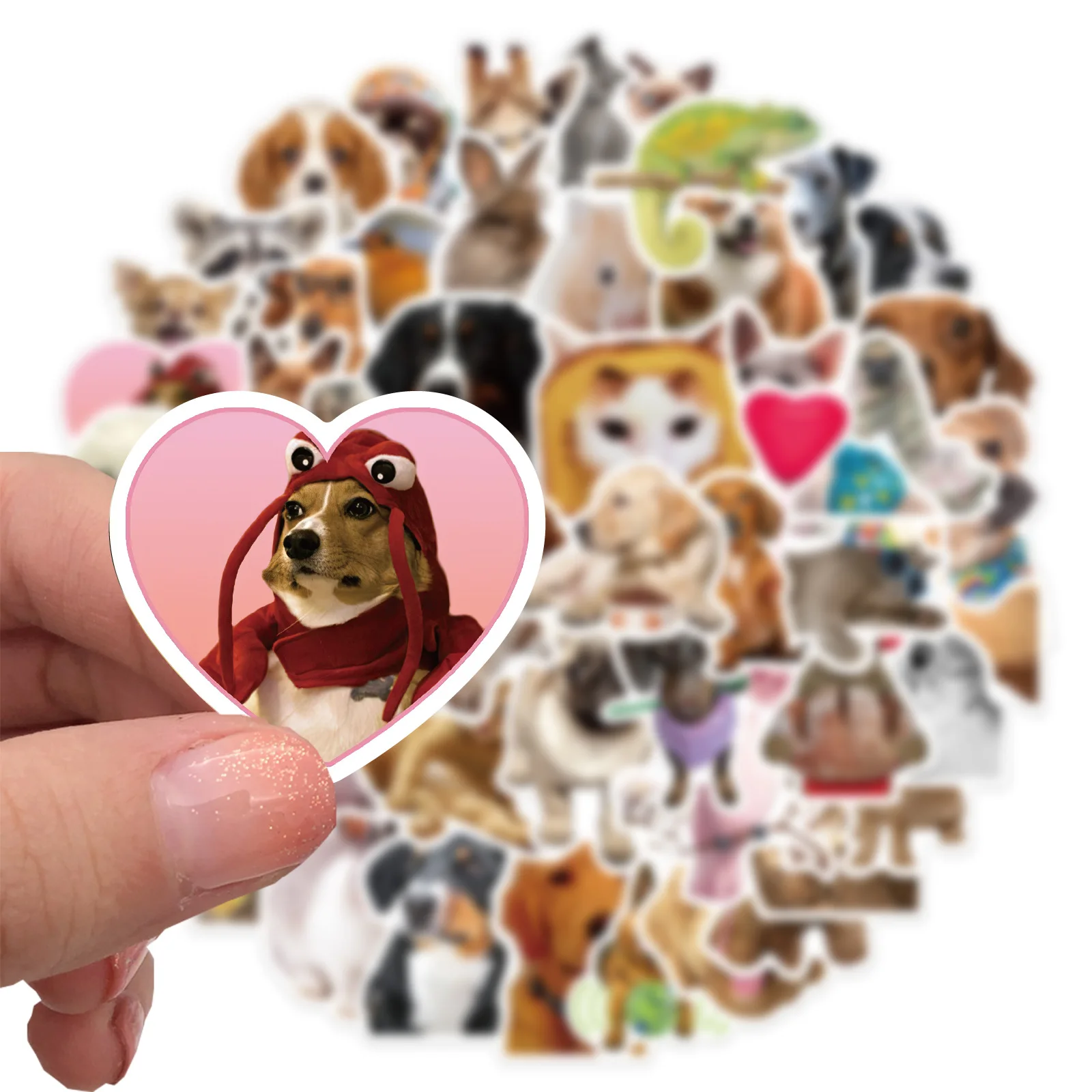 50 PCS Funny Dog Stickers Cute Animal Sticker for Journaling Laptop Scrapbook Water Bottles Guitar Suitcase Phone Snowboard