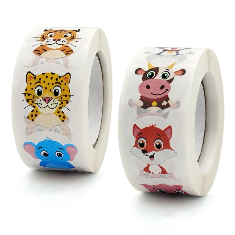 100-500pc Stickers for Children Kids Rolling Animal Roll Dog Stickers Small Packaging Pack Stickers Photocard Decor Lables