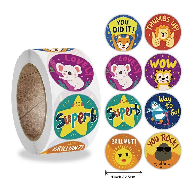 100-500pc Stickers for Children Kids Rolling Animal Roll Dog Stickers Small Packaging Pack Stickers Photocard Decor Lables