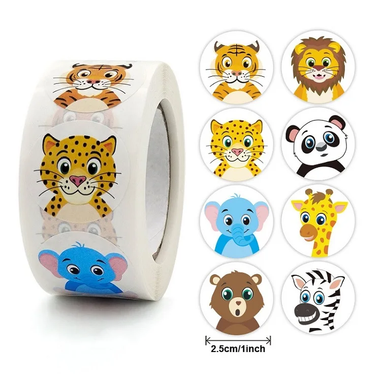 100-500pc Stickers for Children Kids Rolling Animal Roll Dog Stickers Small Packaging Pack Stickers Photocard Decor Lables