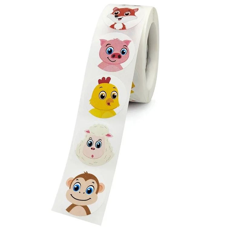 100-500pc Stickers for Children Kids Rolling Animal Roll Dog Stickers Small Packaging Pack Stickers Photocard Decor Lables